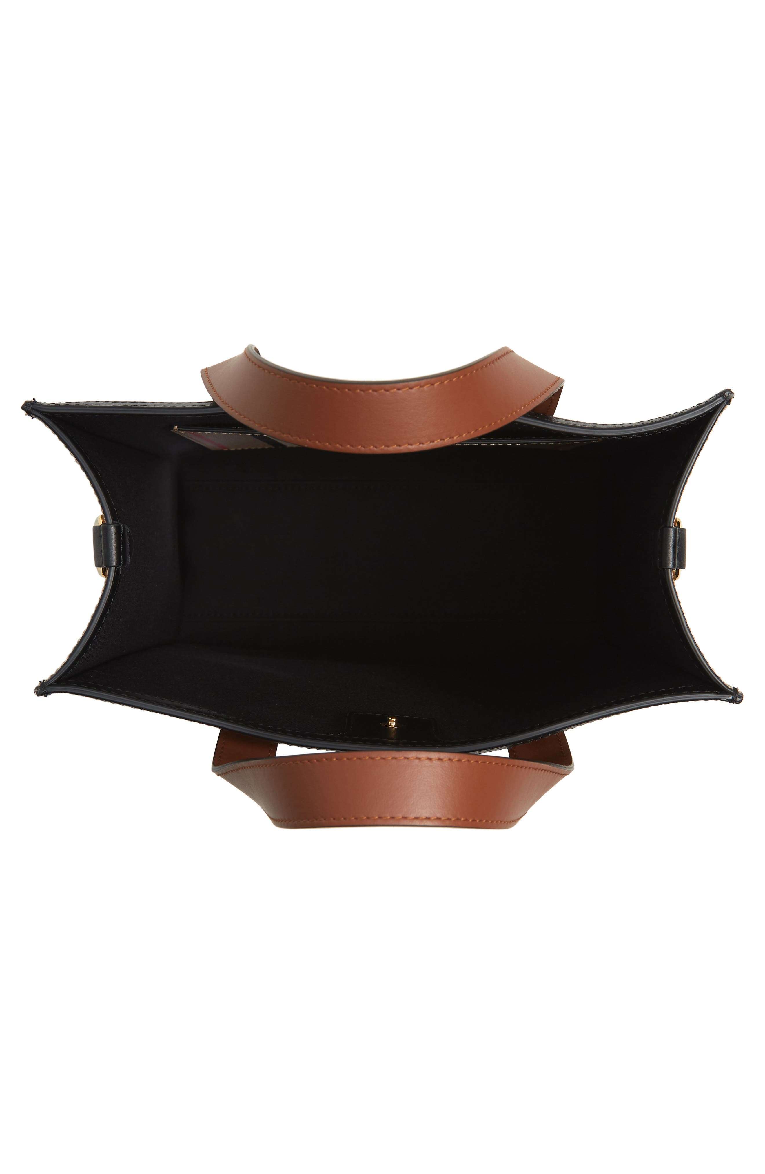 Burberry Small Icon Portrait Stripe E-Canvas Tote Bag, Alternate, color, 