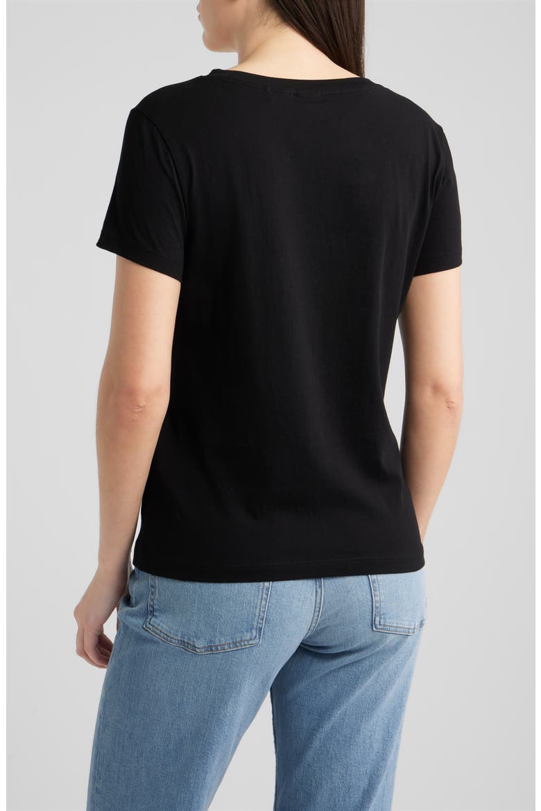 Esogo Crystal Logo Cotton Top, Alternate, color, BLACK