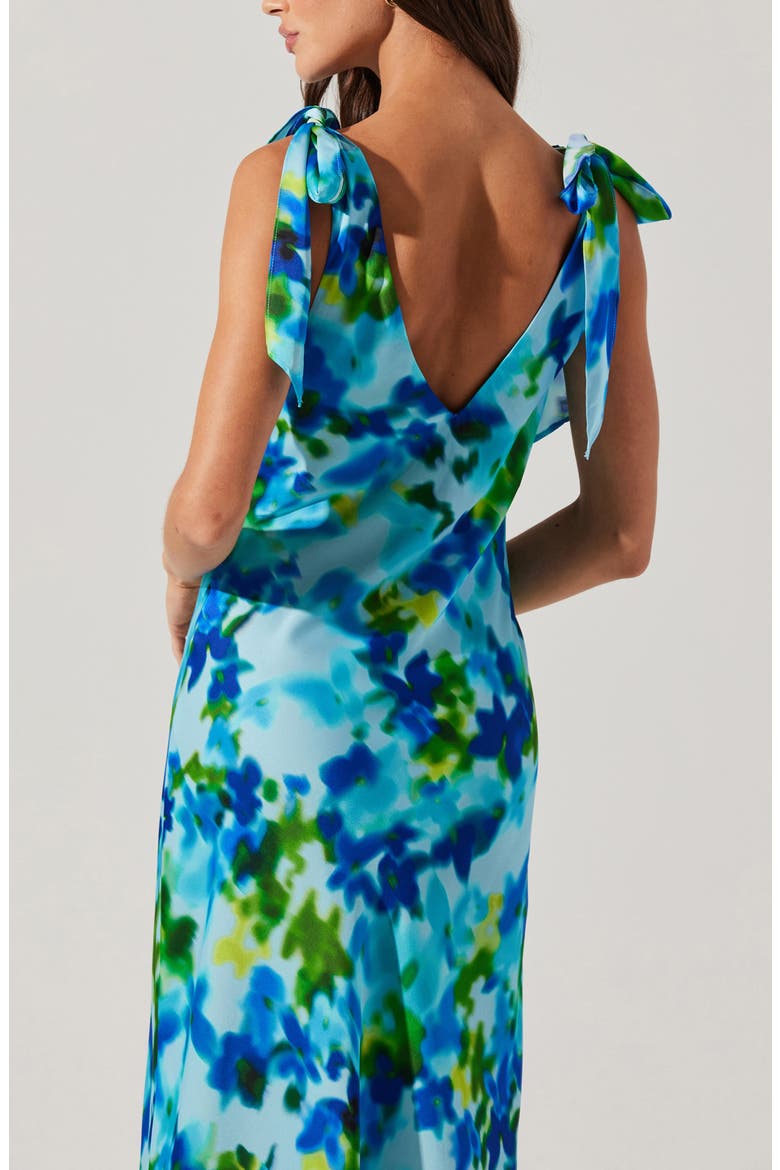 Allexina Tie Shoulder Maxi Dress, Alternate, color, WATER BLUE