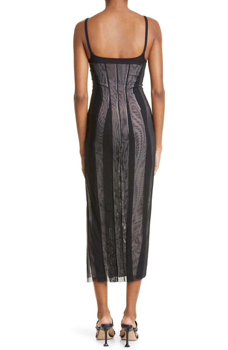 Kathryn Bowen Bustier Mesh Midi Tank Dress, Alternate, color,