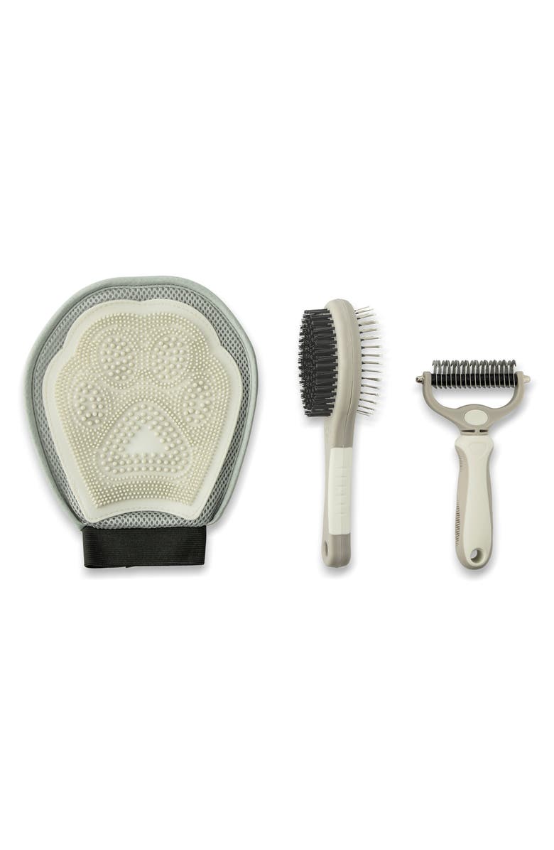Wild & Woofy Feelin' Paw-sh 3-Piece Pet Grooming Set, Main, color, Gray