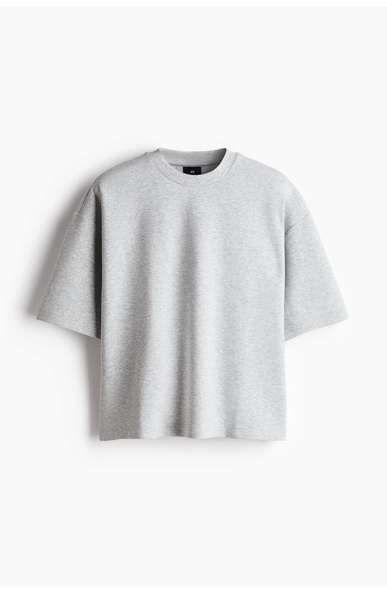 H&M Oversized Fit Scuba Knit T-shirt, Alternate, color, Light Gray Melange