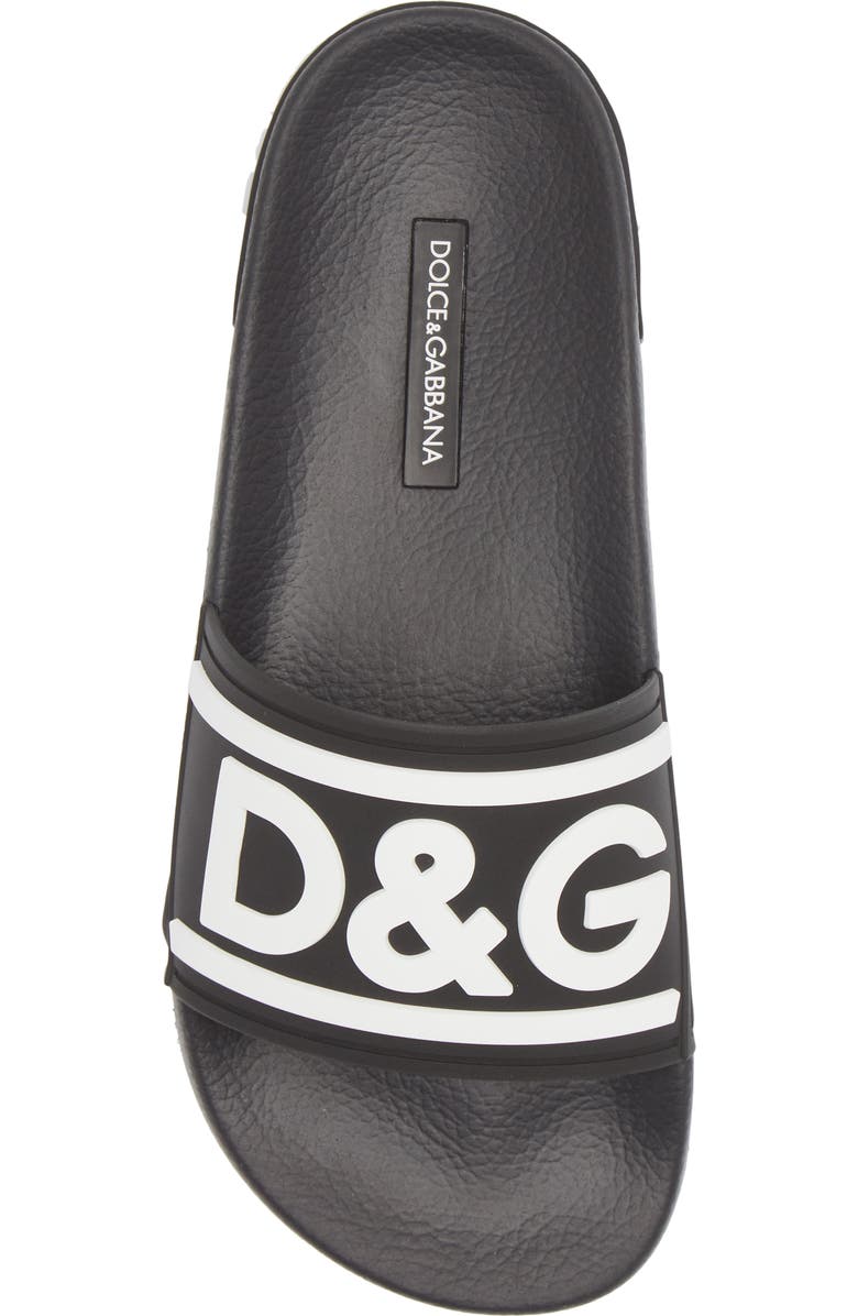 Dolce&Gabbana Logo Slide Sandal, Alternate, color,