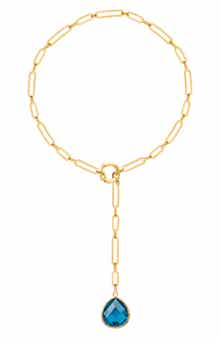 Blue Quartz Lariat Necklace