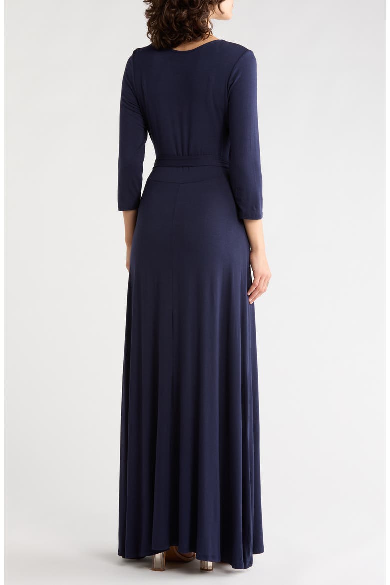 Faux Wrap Maxi Dress, Alternate, color, NAVY