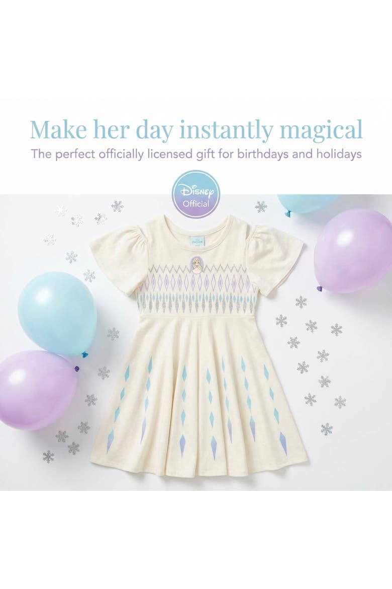 Princess Short Sleeve Dress, Alternate, color, Ivory Elsa