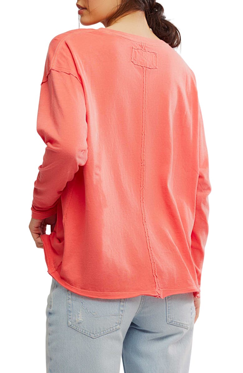 Free People Nina Long Sleeve T-Shirt, Alternate, color, Rose Sienna