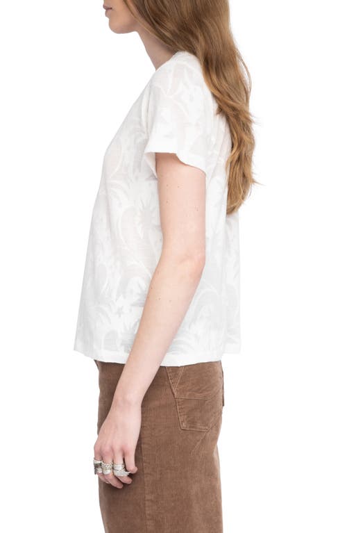 Zadig & Voltaire Alys Mixed Print Devoré Top In White