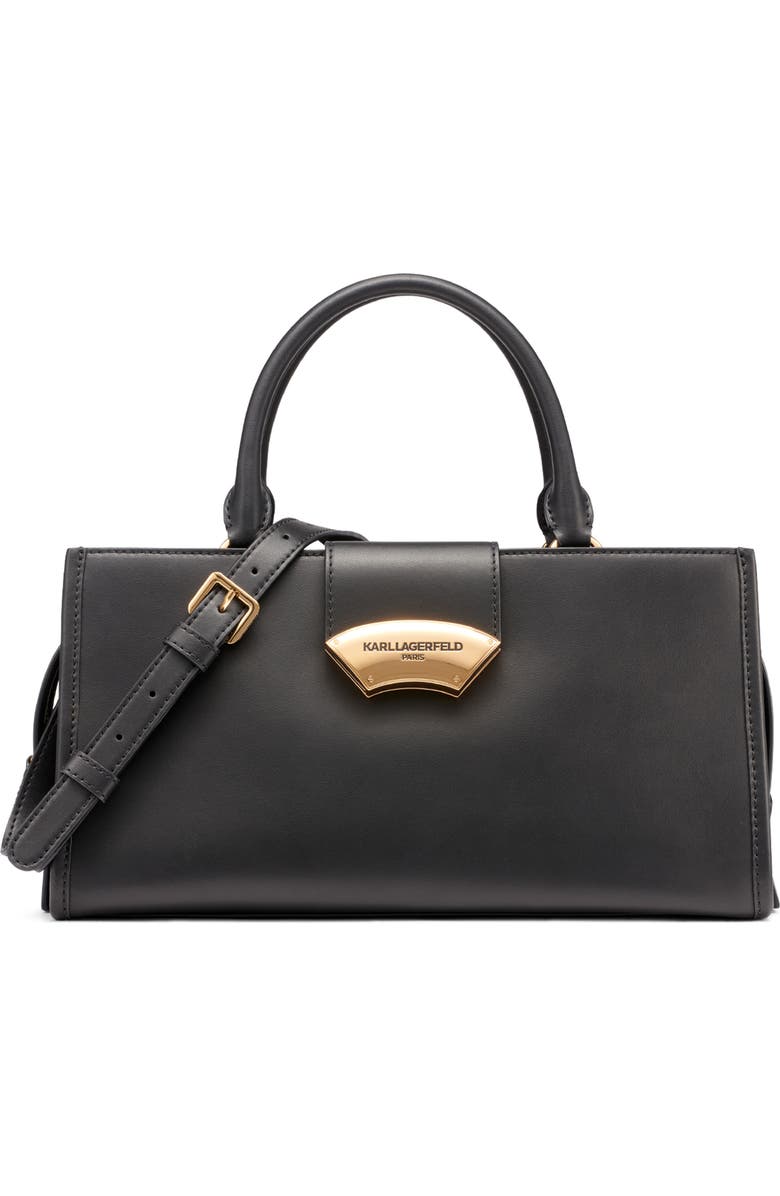KARL LAGERFELD PARIS Madelyn Satchel Bag, Main, color, Black/ Gold