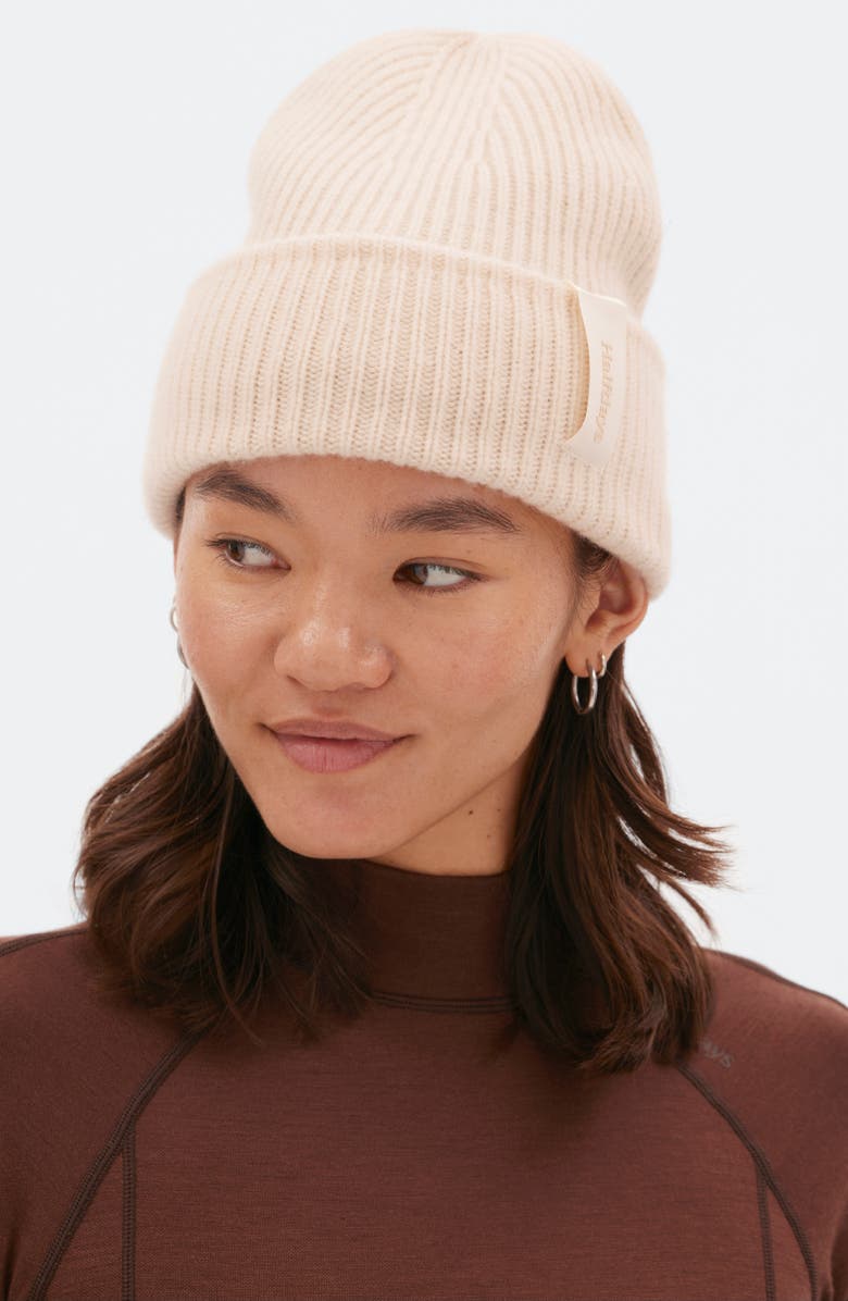 Halfdays Rib Merino Wool Beanie, Alternate, color, Oat Milk