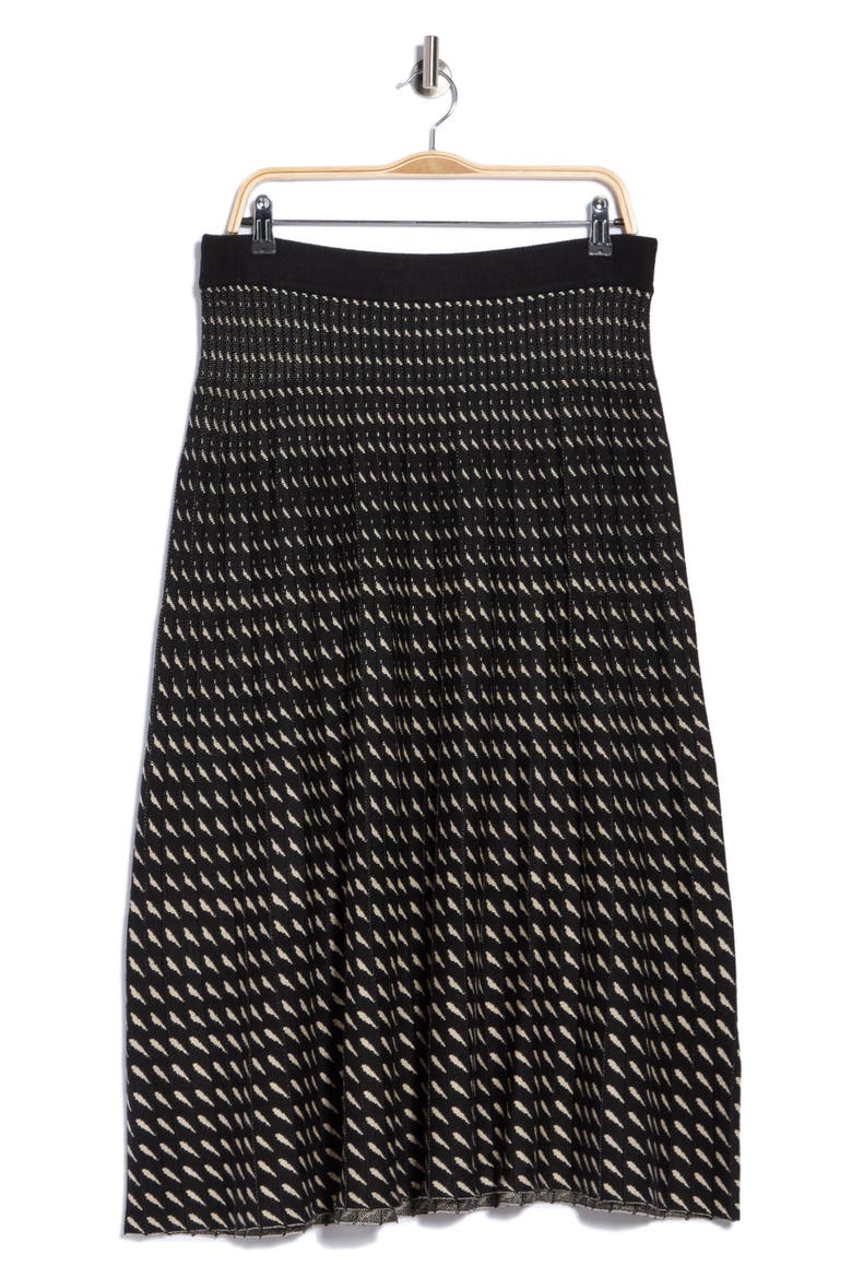 Rain Striped Midi Skirt, Main, color, BLACK/ BONE RAIN