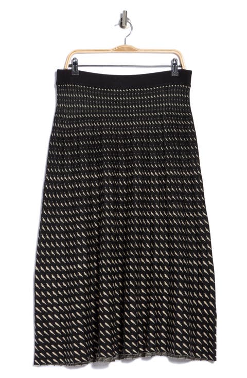 Rain Striped Midi Skirt