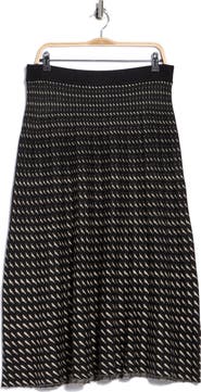 MAX STUDIO Rain Striped Midi Skirt
