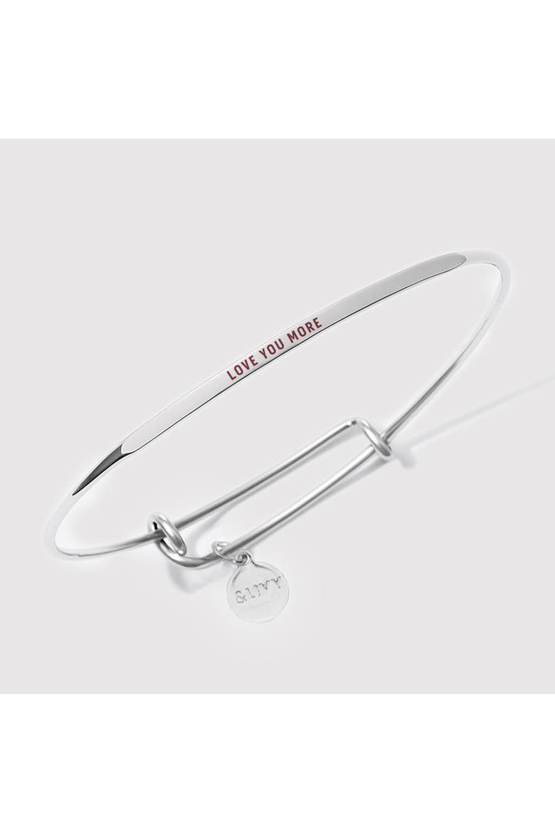 Posy Bangle Bracelet Love You More, Alternate, color, Silver