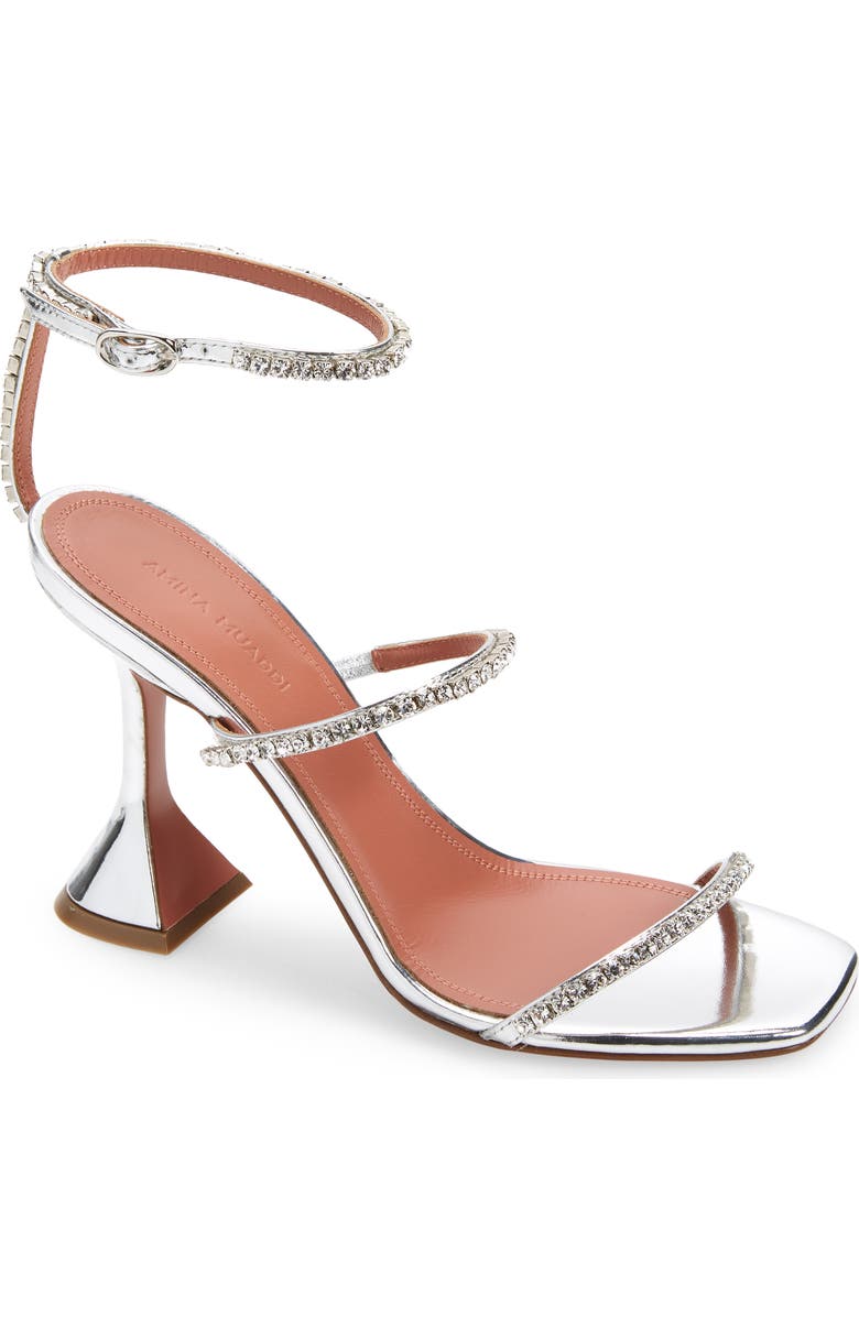 Amina Muaddi Gilda Crystal Strappy Sandal, Main, color,