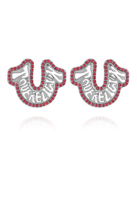 Logo horseshoe post earring