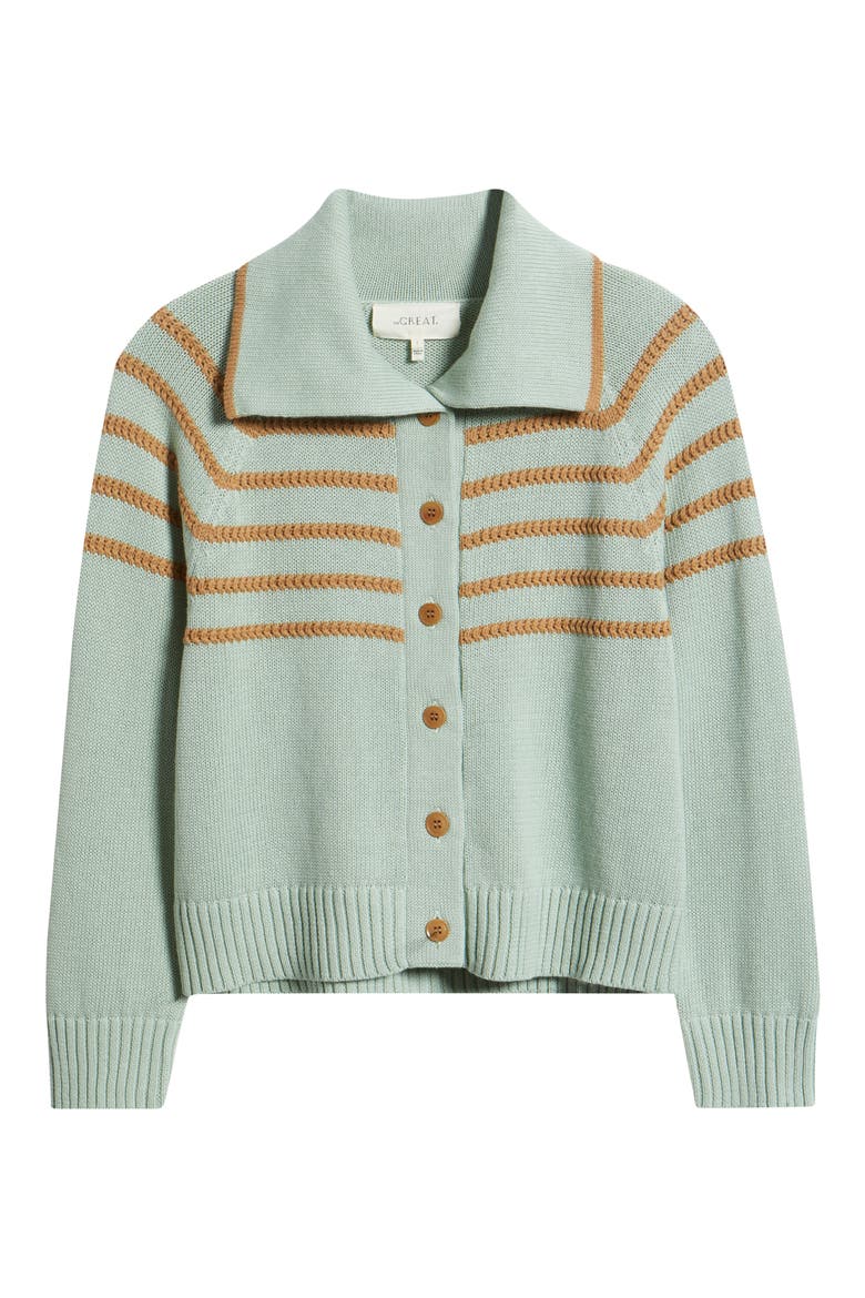 The Scholar Crochet Stripe Cardigan, Alternate, color, SEAFOAM