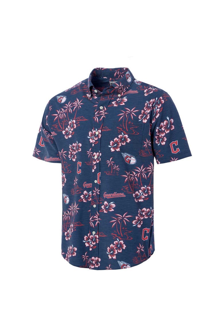 Men's Reyn Spooner Navy Cleveland Guardians Kekai Button-Down Shirt, Alternate, color, Navy