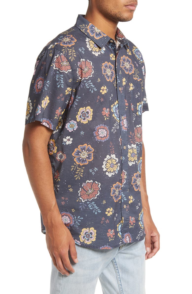 Marine Layer Men's Floral Print Short Sleeve Button-Up Shirt, Alternate, color, 