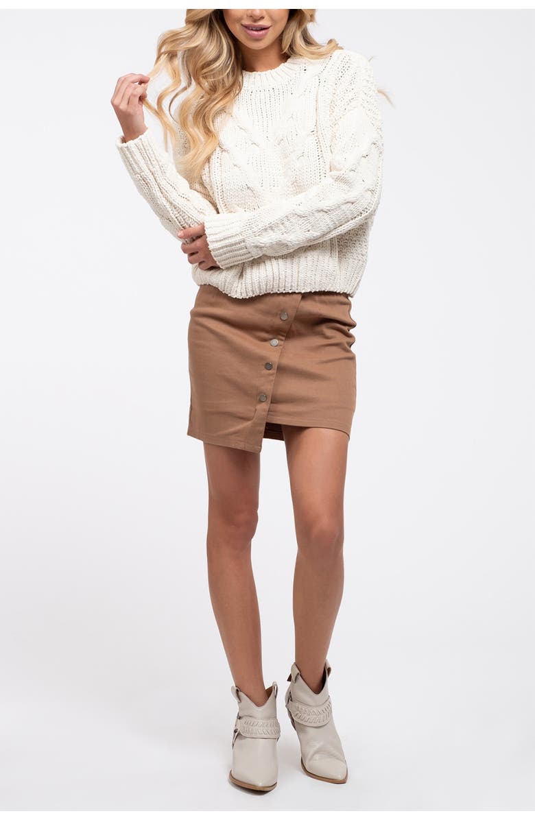 J.O.A. Boxy Cable Knit Sweater, Alternate, color,