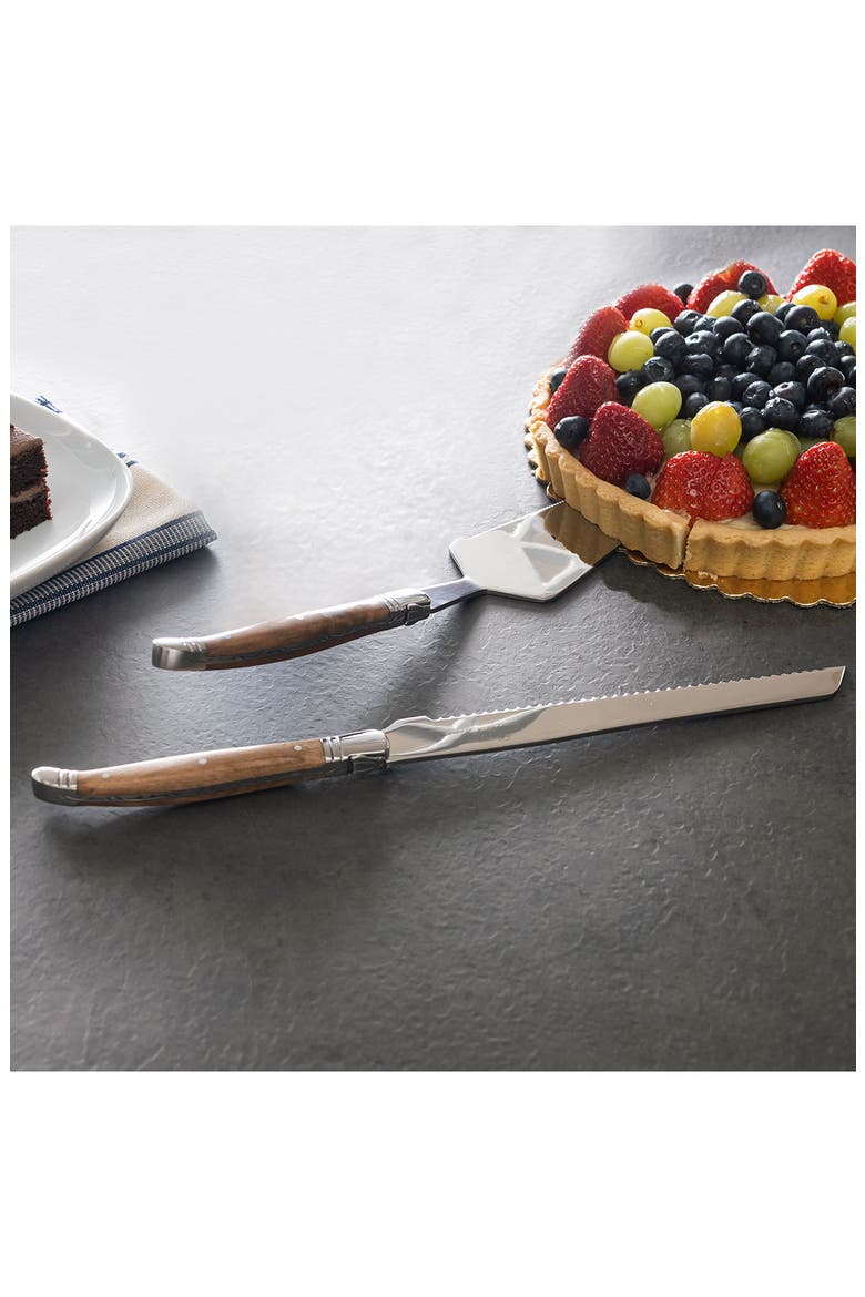 Connoisseur Laguiole Cake Knife & Server Set, Alternate, color, OLIVE WOOD
