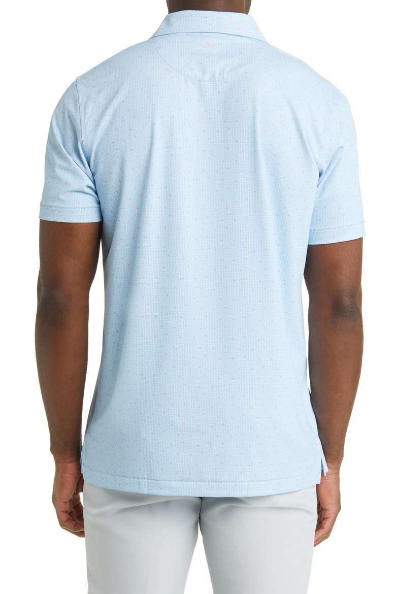 Speakeasy Martini Glass Print Performance Golf Polo, Alternate, color, BLUE FROST
