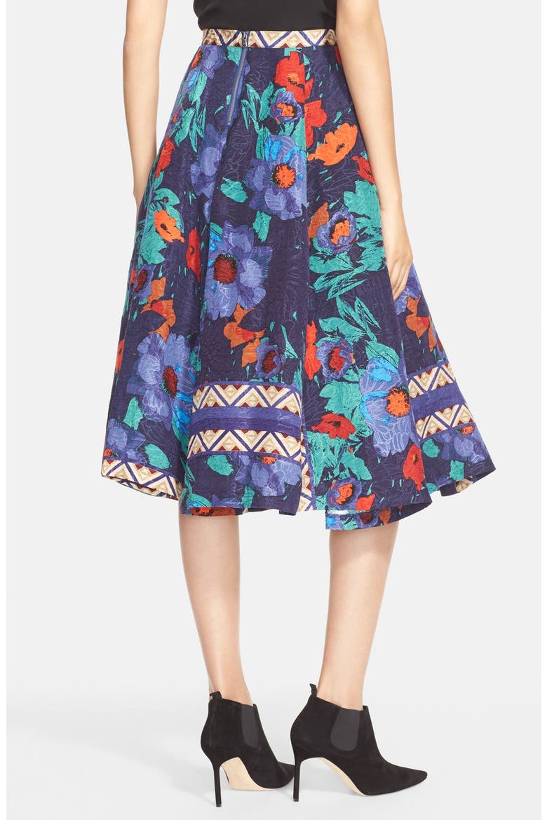 Floral Print Jacquard Skirt, Alternate, color, VIBRANT FLORAL