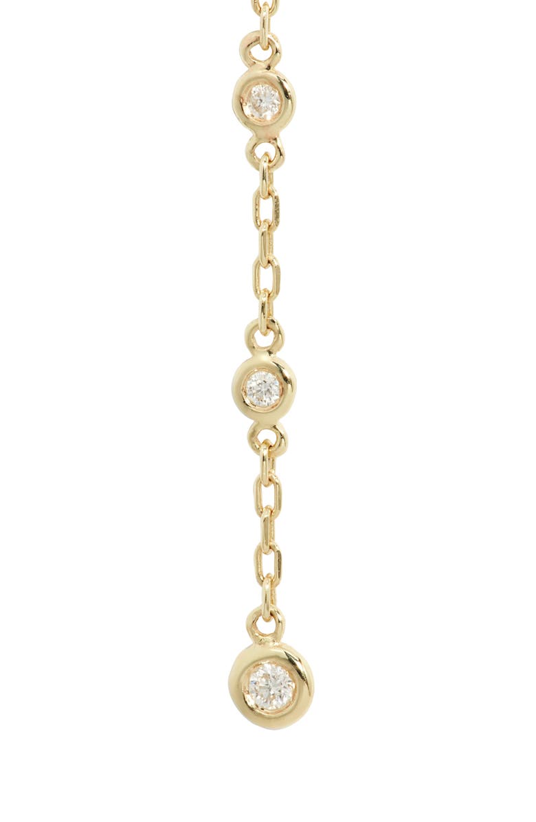 Meira T Diamond Bezel Chain Earrings, Alternate, color, Yellow Gold