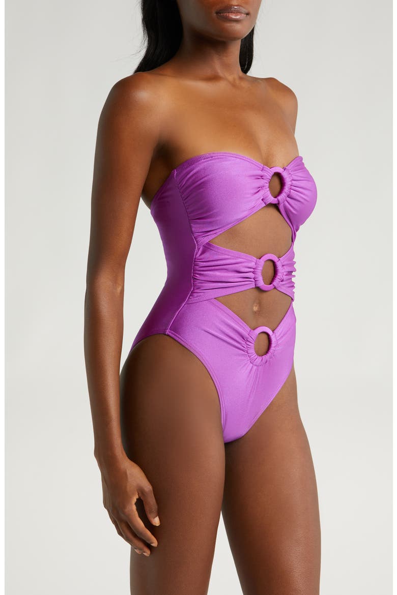 Bliss Ring Cutout One-Piece Swimsuit, Alternate, color, SHINNY BERRY