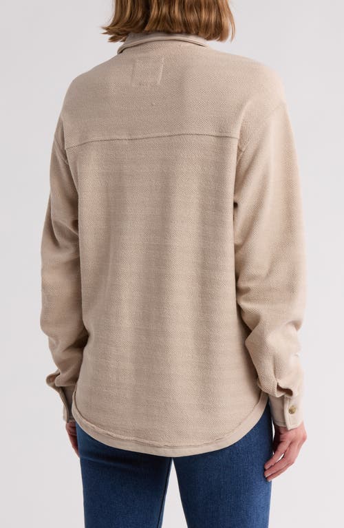 Thread & Supply Chevron Knit Shacket In Taupe