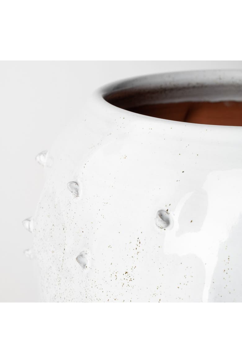 Julian Glossy  Ceramic Spoked Vase, Alternate, color, White