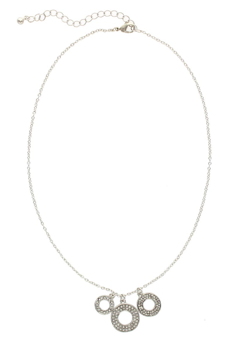 Pavé Circle Pendant Necklace, Alternate, color, SILVER