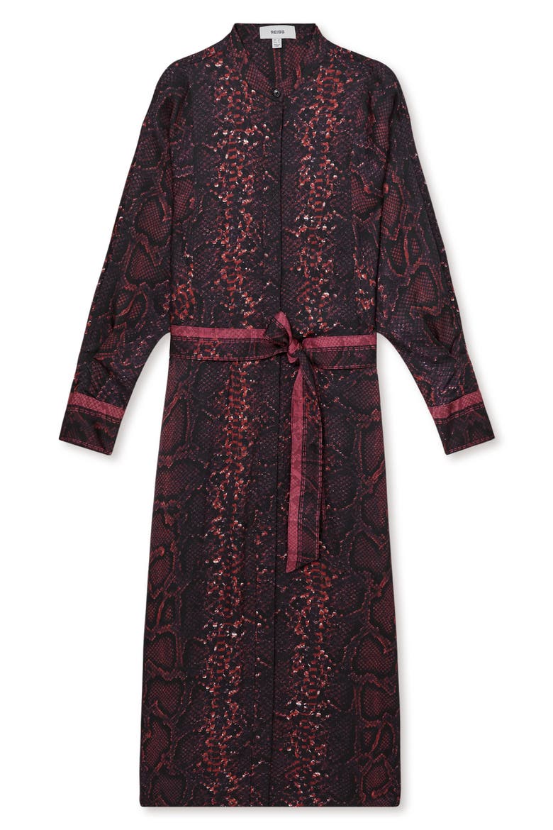 Daria Print Tie Waist Maxi Dress, Alternate, color, BURGUNDY/ BLACK