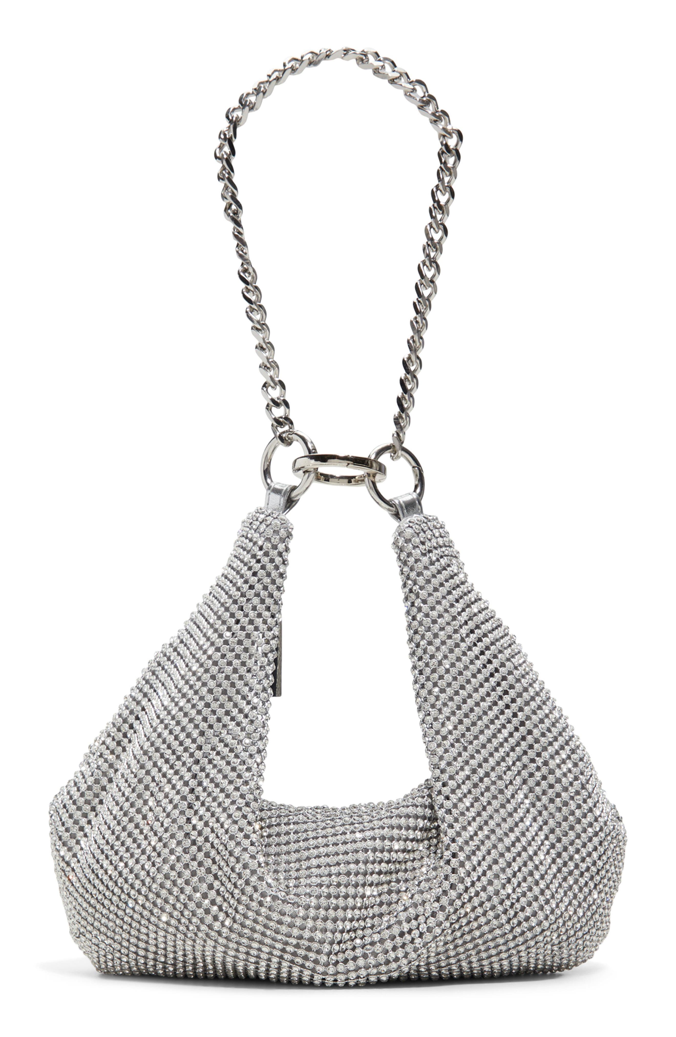 ALDO Vipready Crystal Mesh Shoulder Bag, Main, color, 