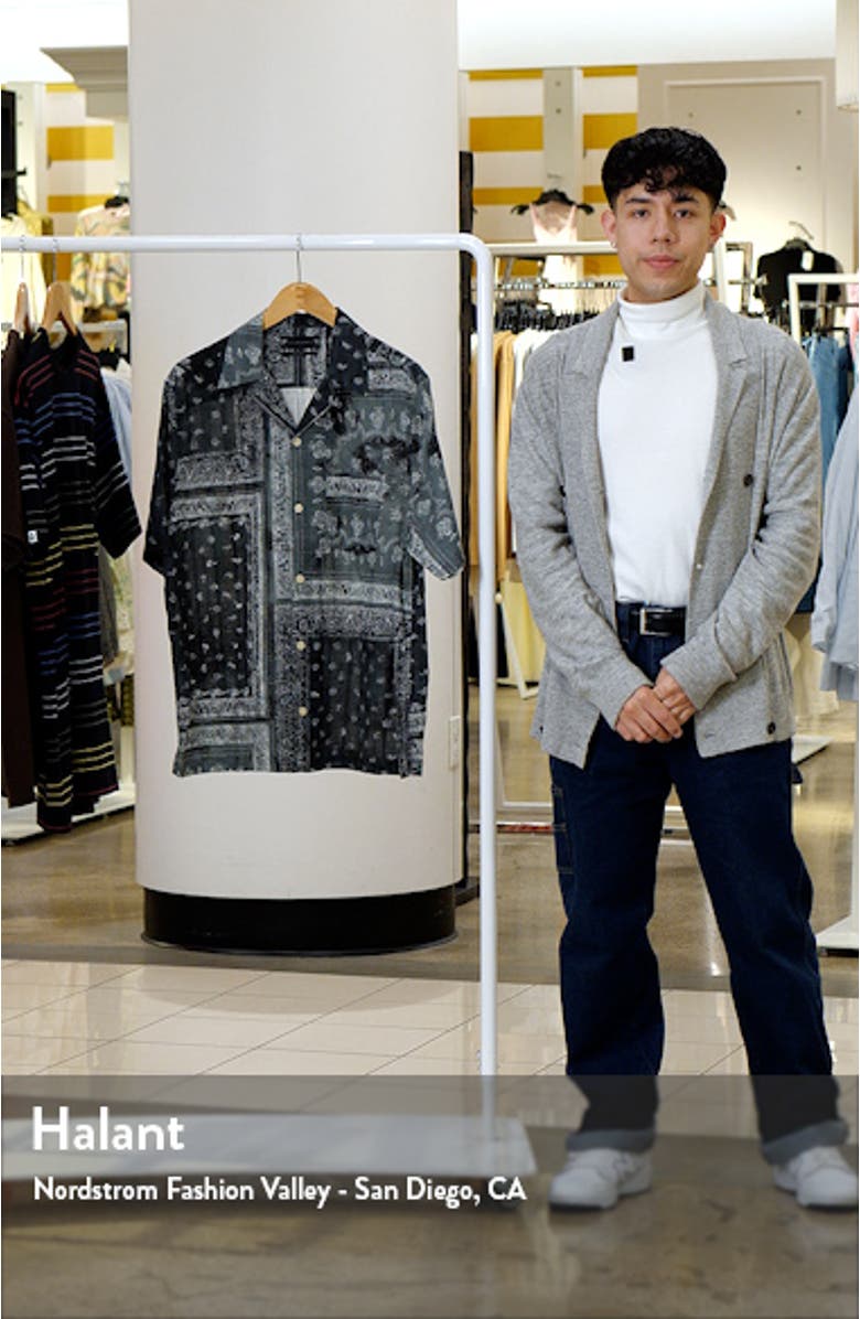 Tijuana Bandana Print Short Sleeve Cotton Button-Up Shirt, sales video thumbnail