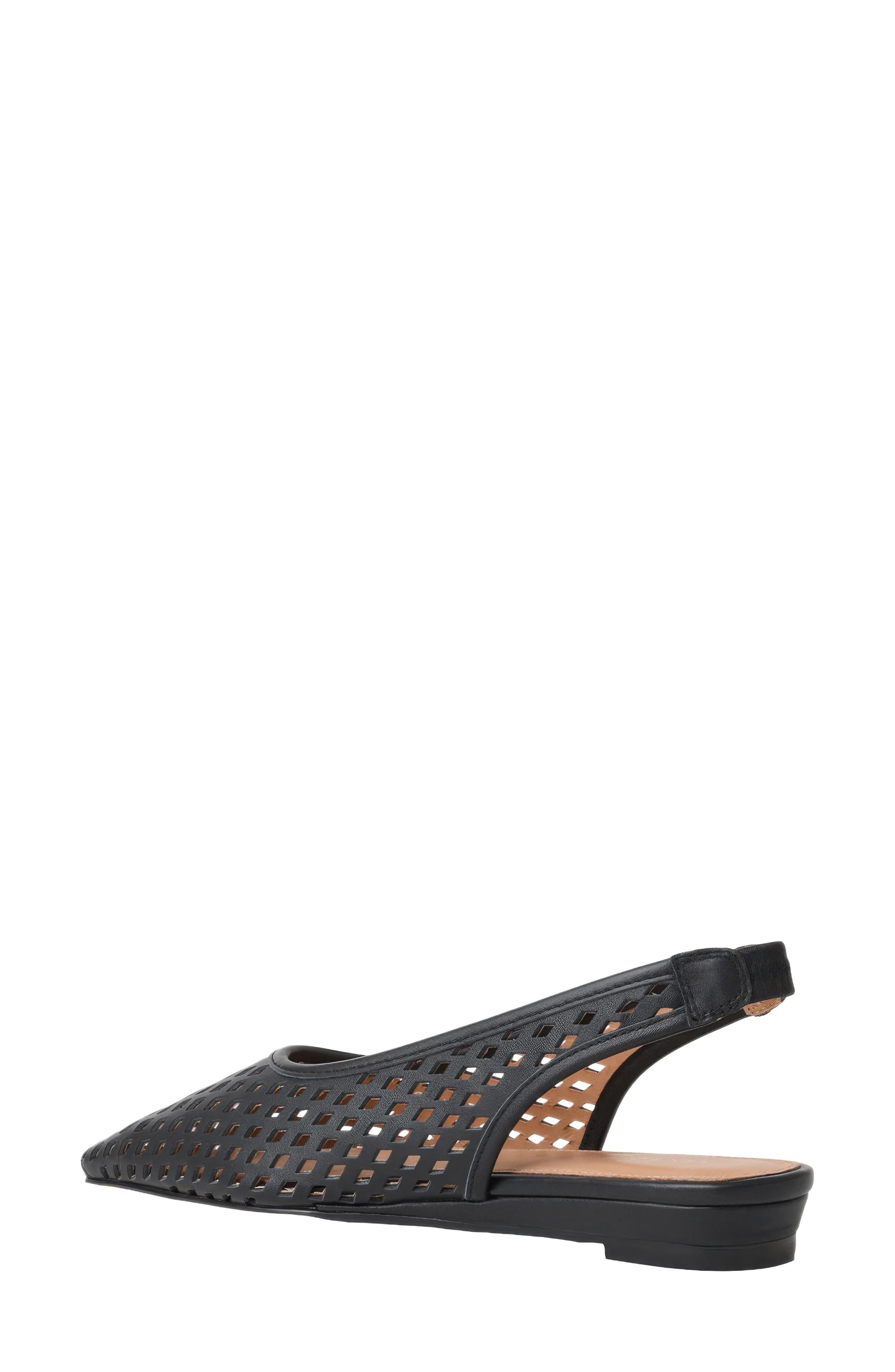 André Assous Brielle Slingback Snip Toe Wedge Pump, Alternate, color, Black Leather
