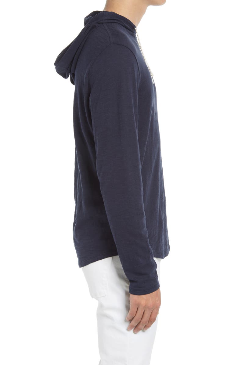 Vince Regular Fit Slub Hoodie, Alternate, color, Coastal Blue
