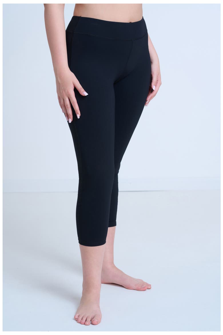 Modest Long Swim Leggings, Alternate, color, Black