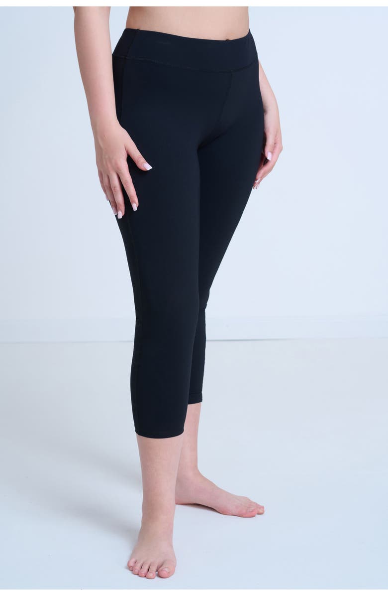 Gottex Modest Modest Long Swim Leggings, Alternate, color, Black