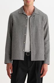 Wax London Corey Mini Check Long Sleeve Camp Shirt