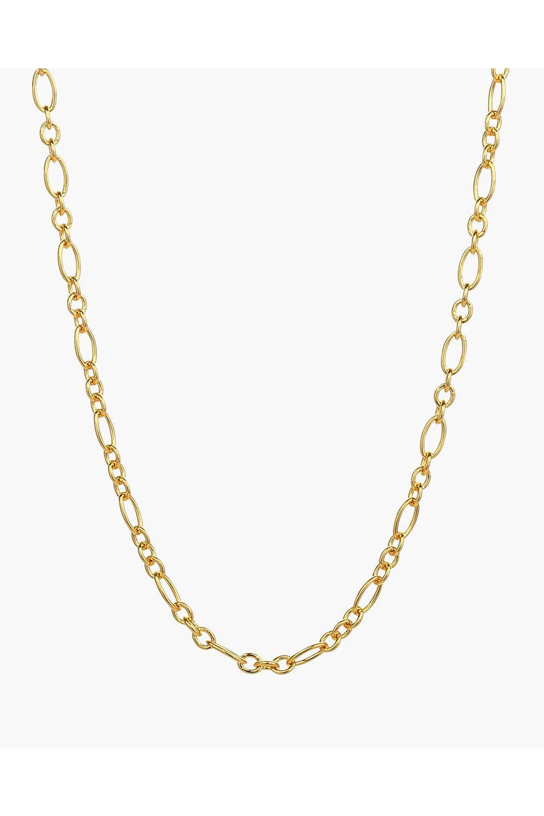 Sterling Silver 18k Gold Plated Seraphina Chain Necklace Trendy Bold Layering, Main, color, Gold