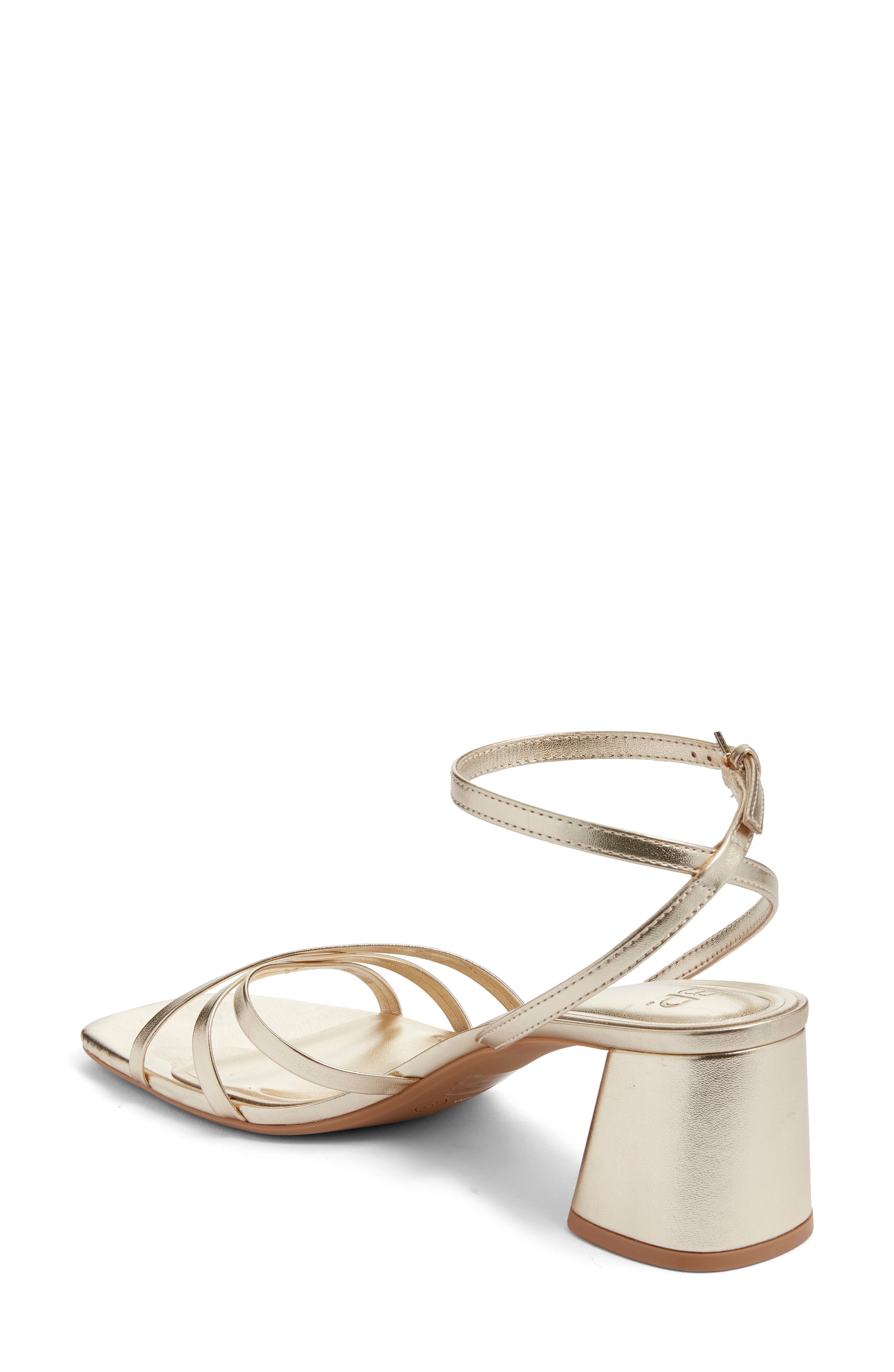 Isabelle Heel Ankle Strap Sandal, Alternate, color, GOLD LIGHT METALLIC