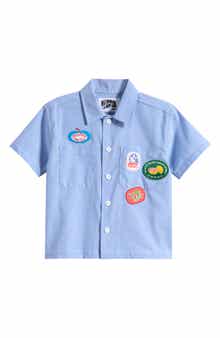 Billionaire Boys Club Kids' Orchard Cotton Button-Up Shirt