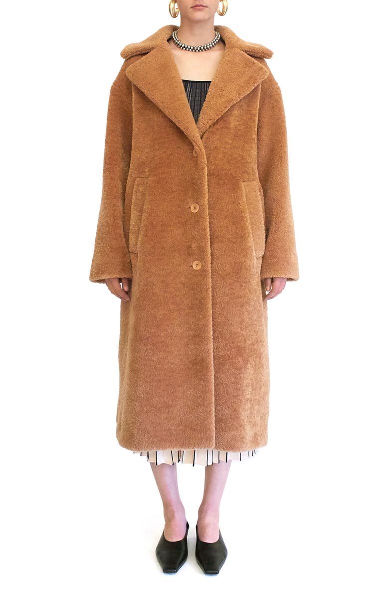 Proenza Schouler White Label Teddy Bear Fleece Coat, Main, color,