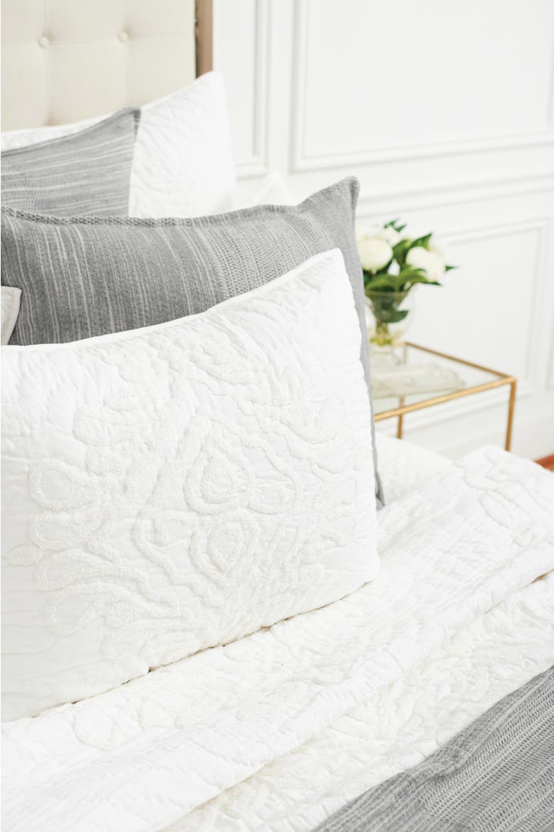 Shyla Dove Queen Quilt, Alternate, color, White