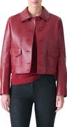 Akris Peer Lacqured Leather Crop Jacket