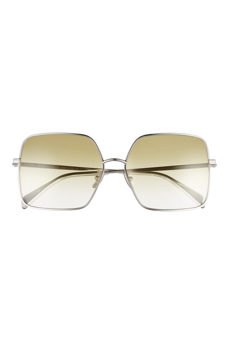 60mm Gradient Square Sunglasses, Main, color, PALLADIUM/ GRADIENT GREEN