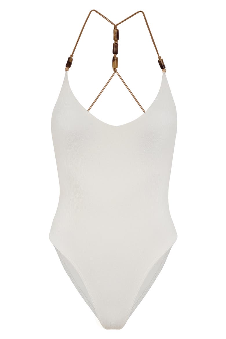 Firenze Lesley Racerback One-Piece Swimsuit, Alternate, color, WHITE