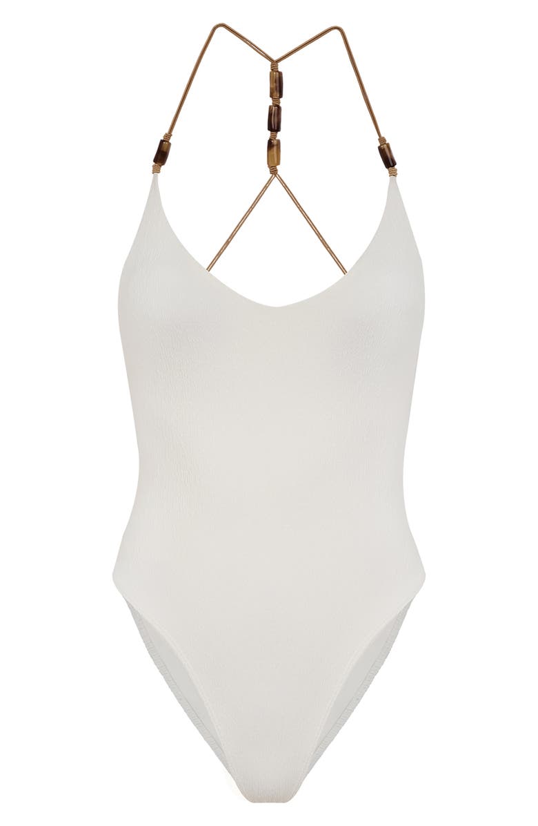 ViX Paula Hermanny Firenze Lesley Racerback One-Piece Swimsuit, Alternate, color, White