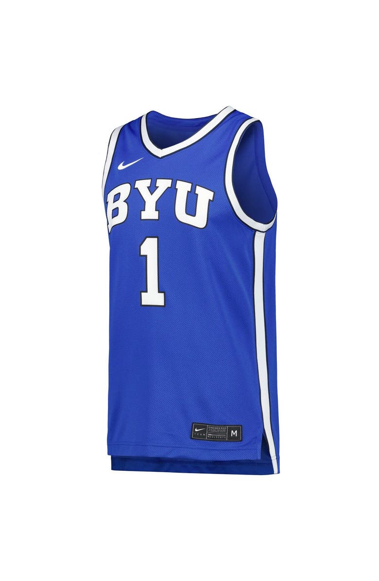 Nike Men's Nike Royal BYU Cougars Replica Basketball Jersey, Alternate, color, 